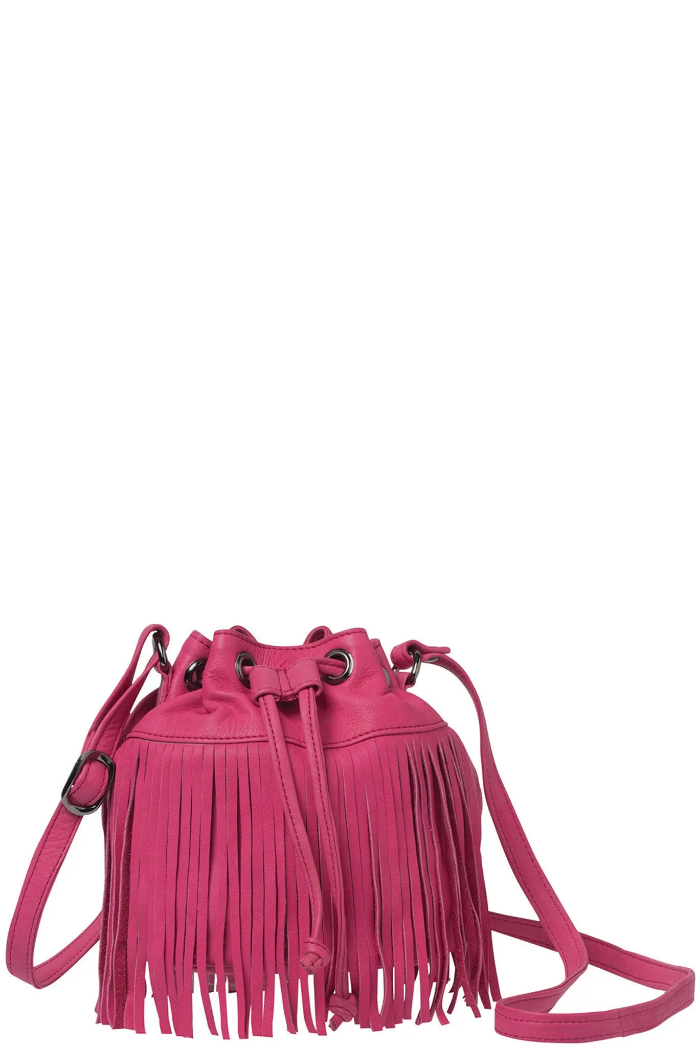 RUBY LEATHER DRAWSTRING BAG