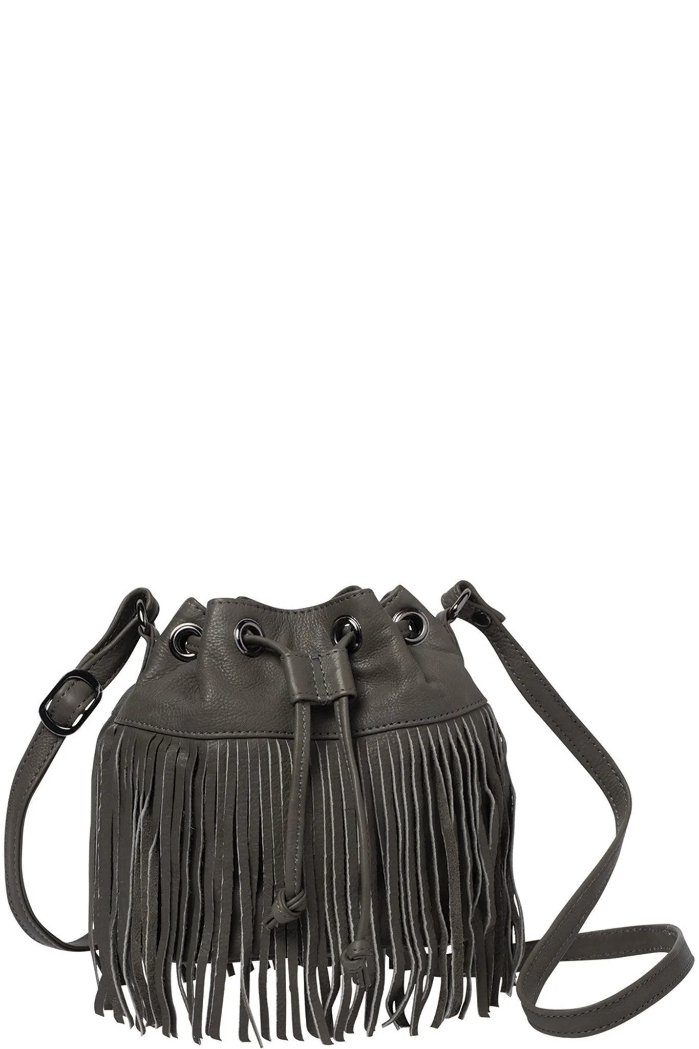 RUBY LEATHER DRAWSTRING BAG