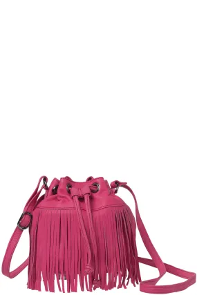 RUBY LEATHER DRAWSTRING BAG