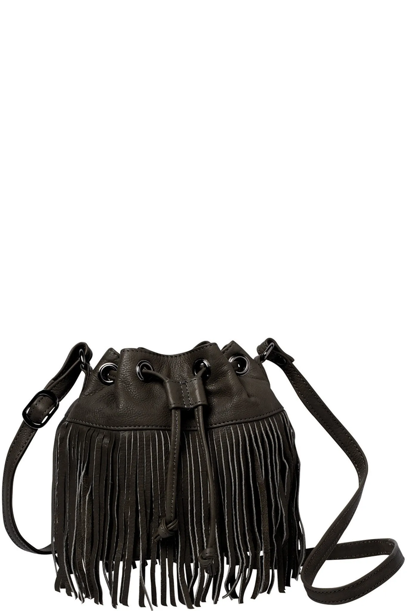 RUBY LEATHER DRAWSTRING BAG