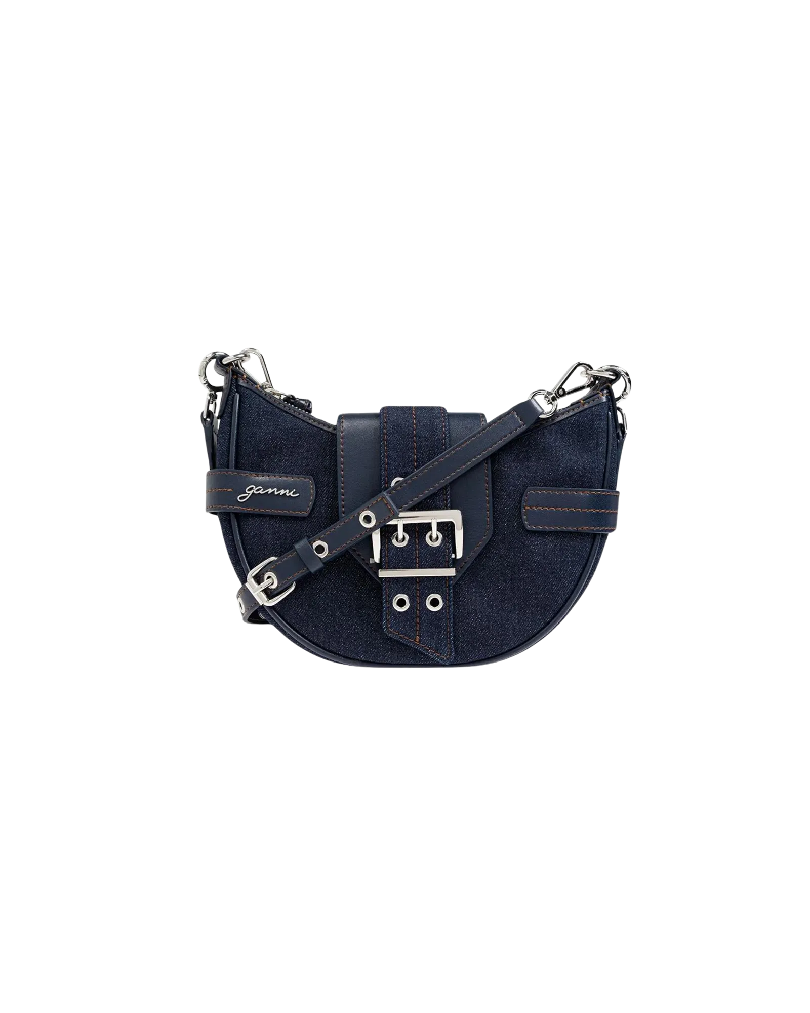Small Denim Bucky Crossbody Bag