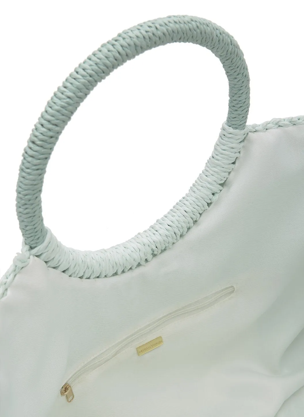 Sorrento Woven Basket Tassle Bag Mint