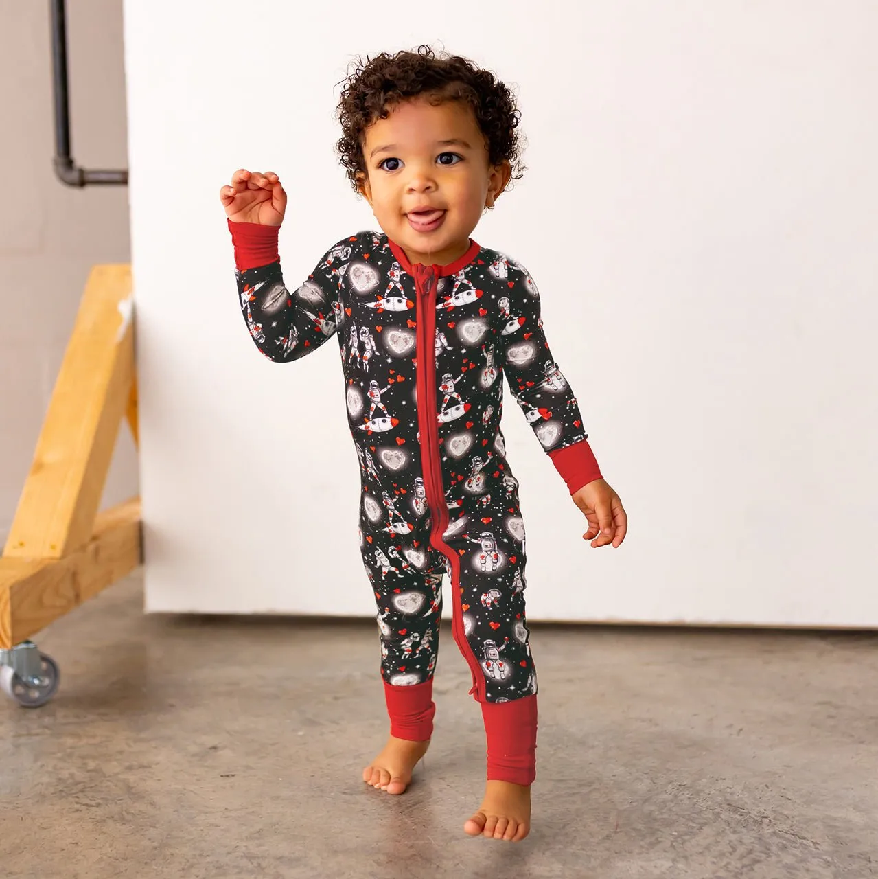 Space Hearts Convertible Footie (NB-3T)