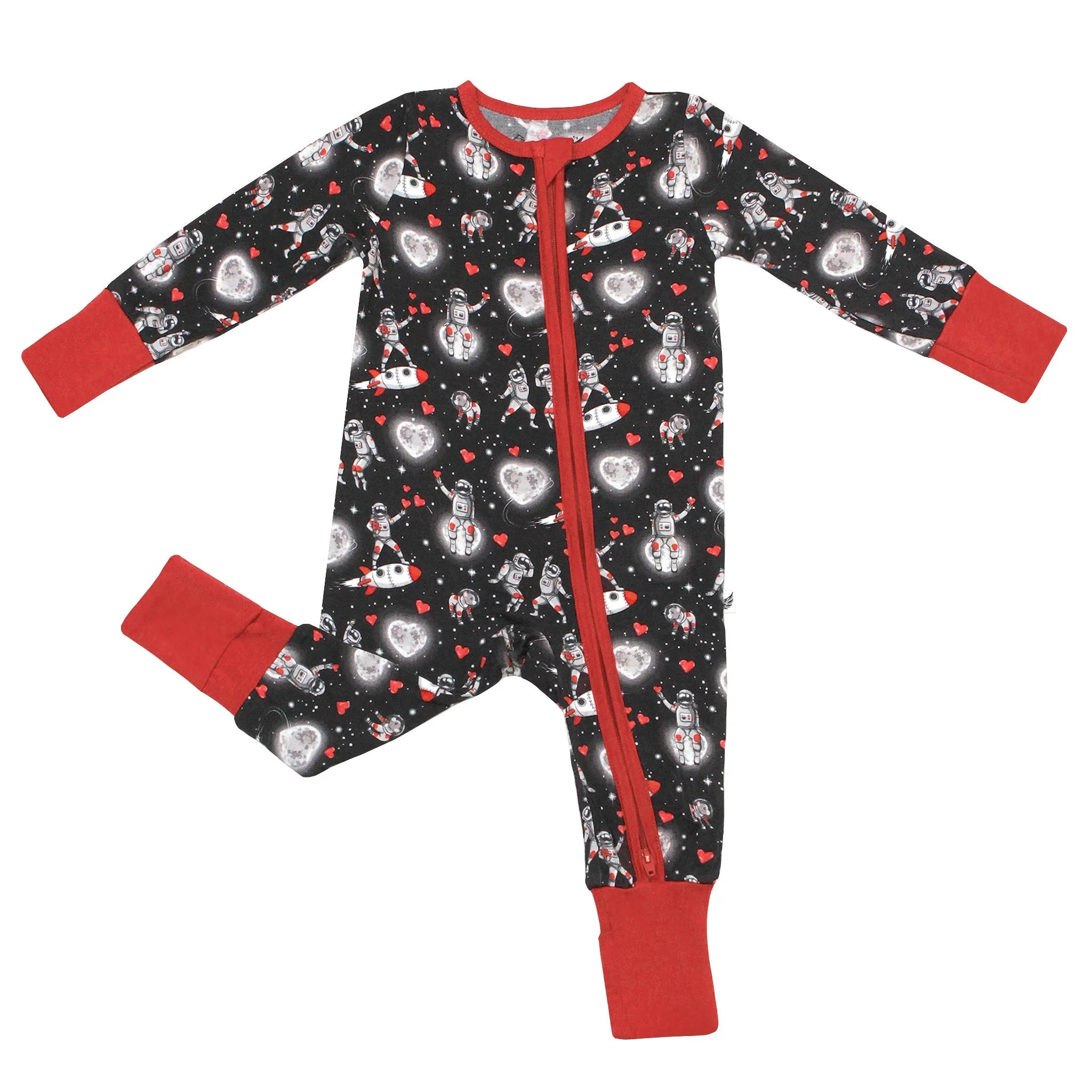 Space Hearts Convertible Footie (NB-3T)