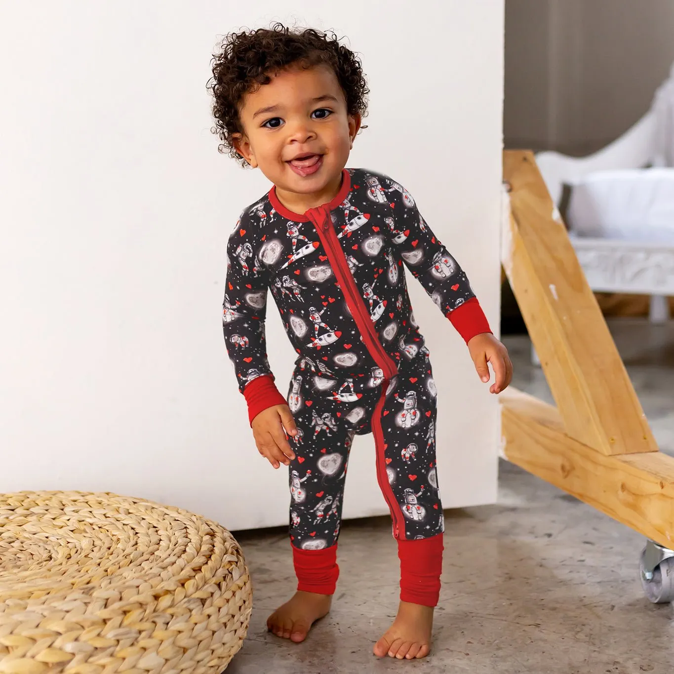 Space Hearts Convertible Footie (NB-3T)