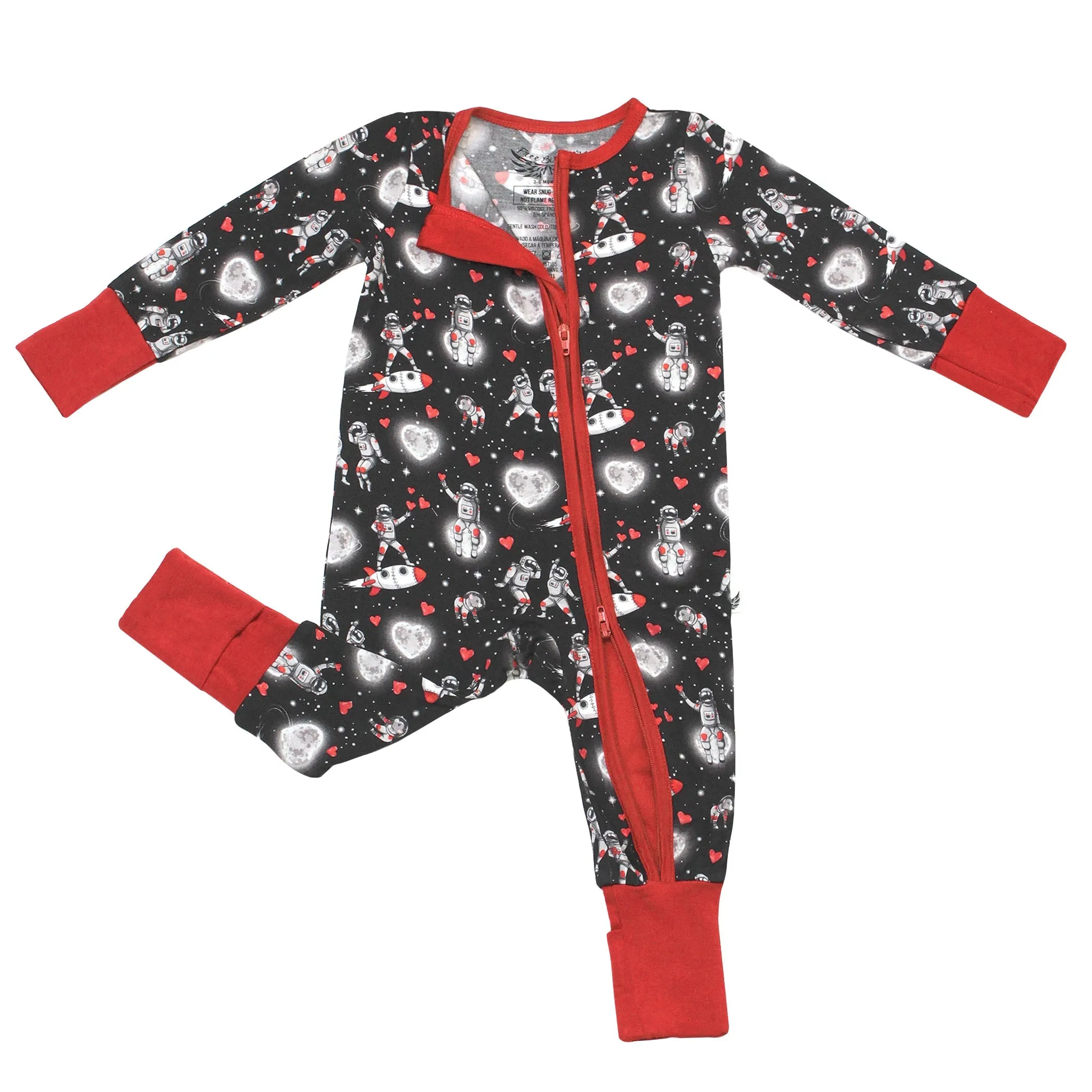 Space Hearts Convertible Footie (NB-3T)