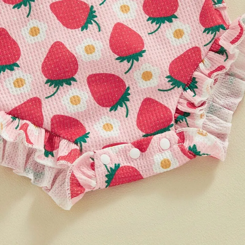Strawberry Floral Baby Romper