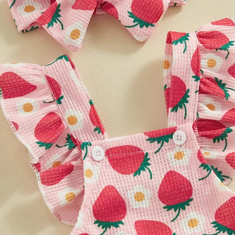 Strawberry Floral Baby Romper