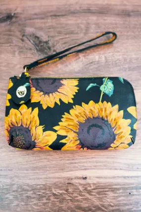 Sunflower Crossbody Clutch Wallet