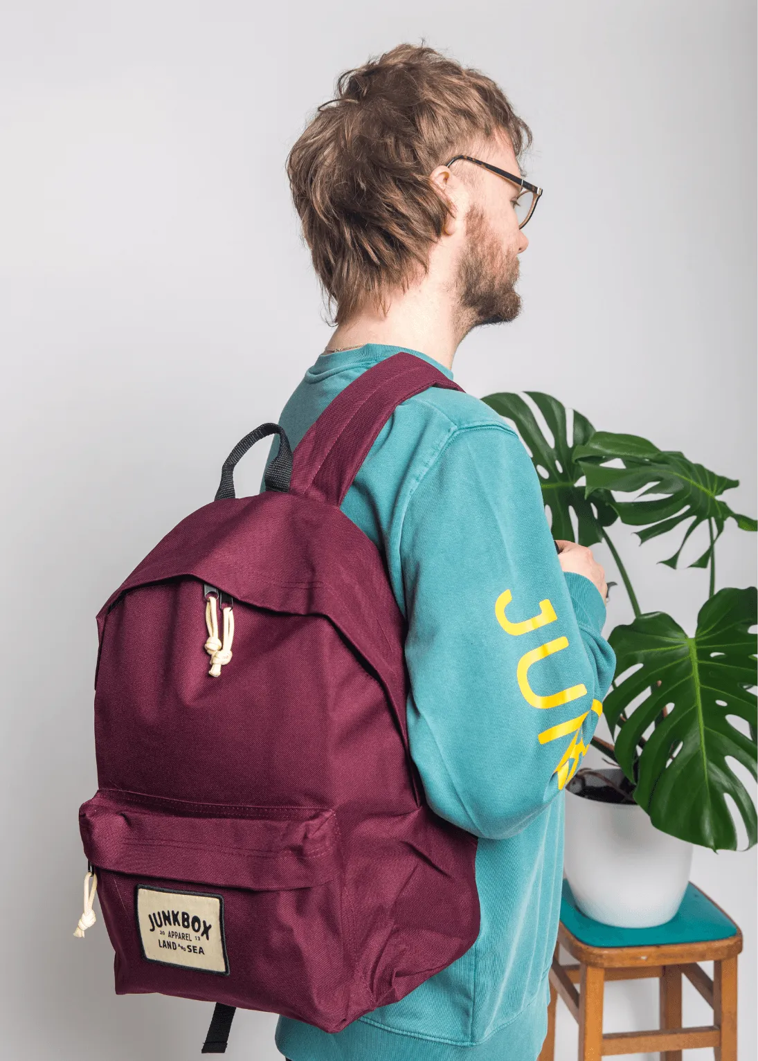 'The Classic' Recycled Backpack in Burgundy