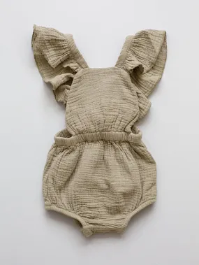 The Simple Folk Ruffle Romper | Sand