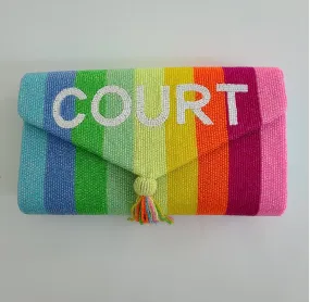 Tiana Designs Fully Beaded Rainbow Clutch