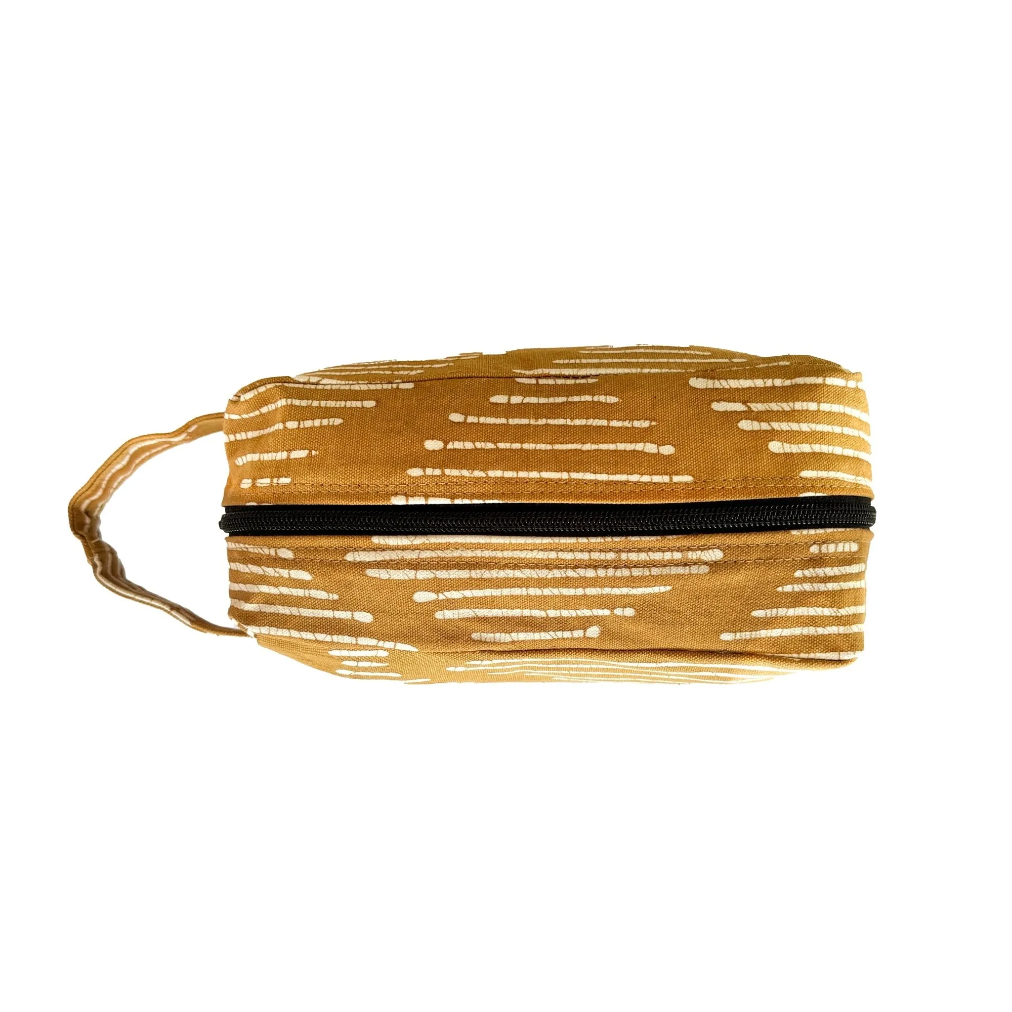 Tribal Cloth Mushroom - Mustard Line Wave Travel Pouch