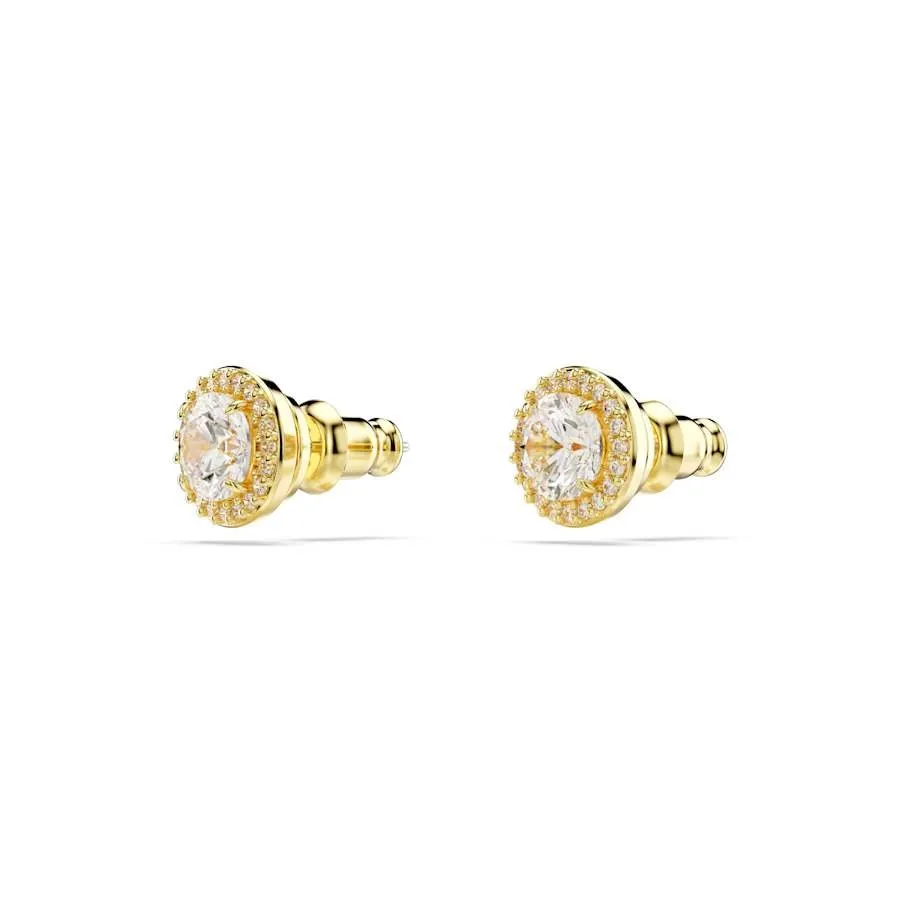Una Angelic Gold-tone Plated  Round Cut Stud Earrings 5686637