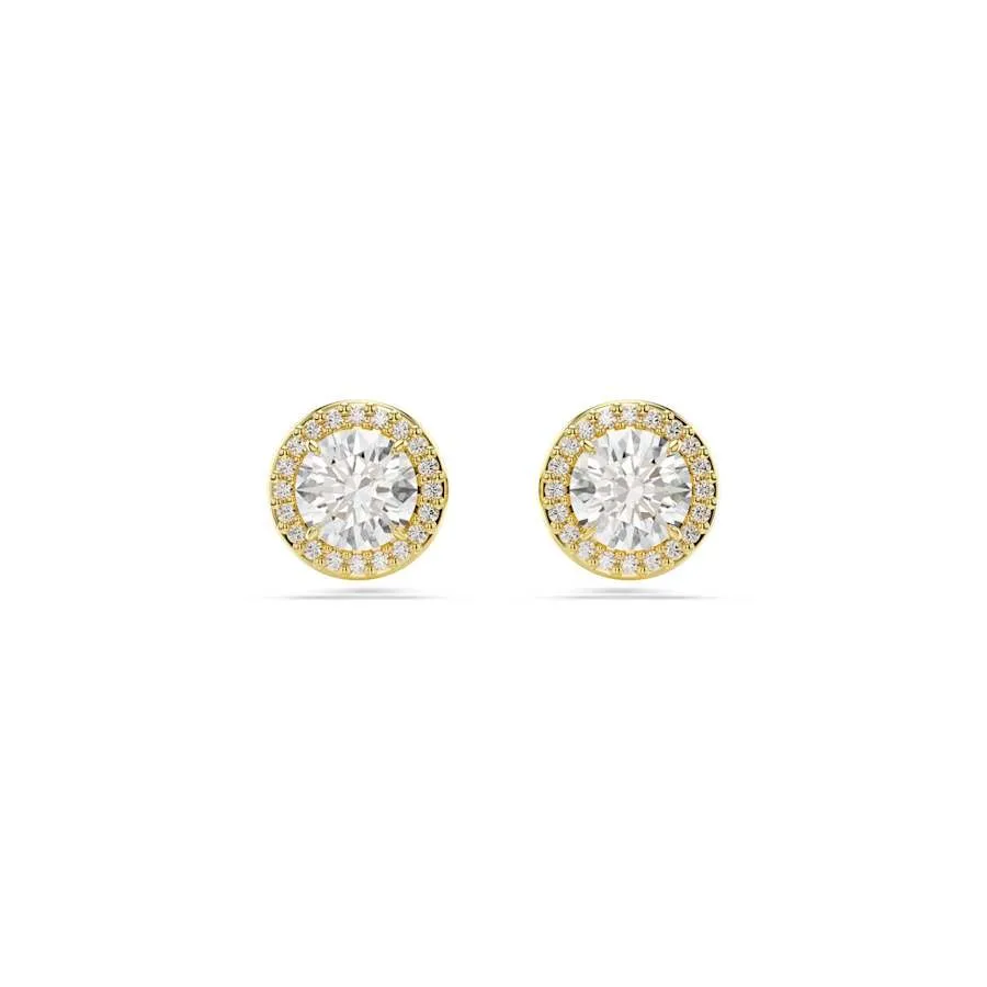 Una Angelic Gold-tone Plated  Round Cut Stud Earrings 5686637