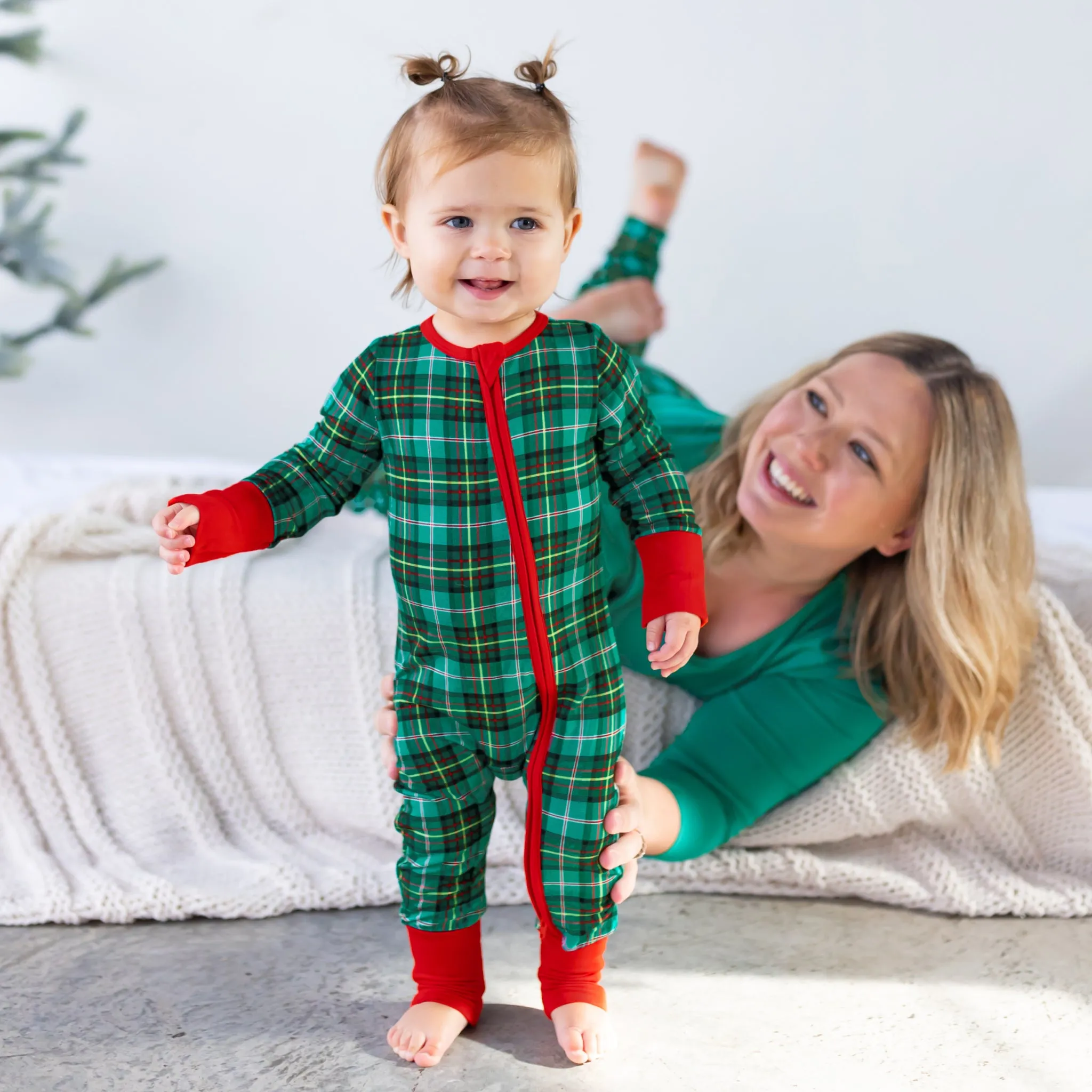 Winter Dreamland Plaid Convertible Footie (NB-3T)