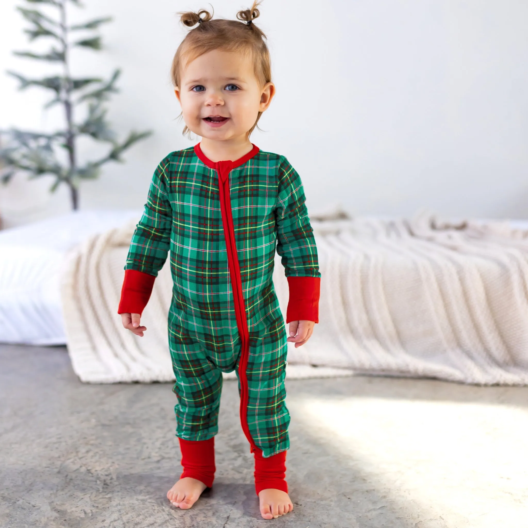 Winter Dreamland Plaid Convertible Footie (NB-3T)