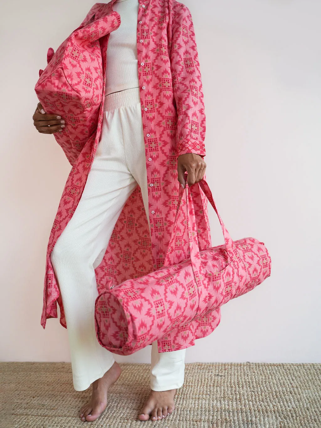 Yoga Mat Bag Ikat Coral