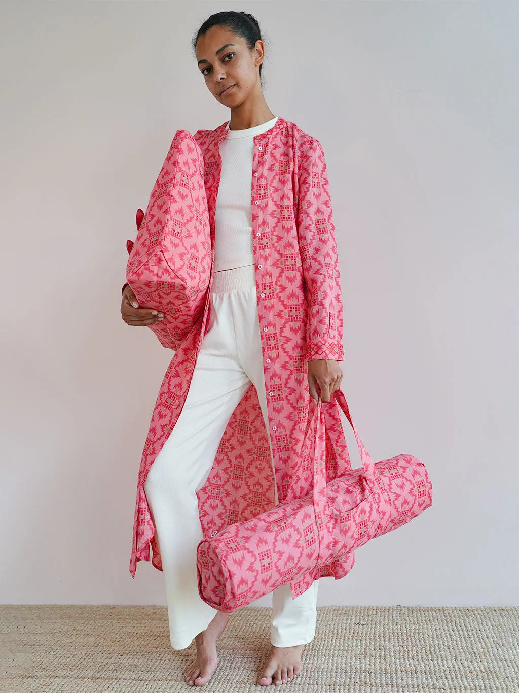 Yoga Mat Bag Ikat Coral